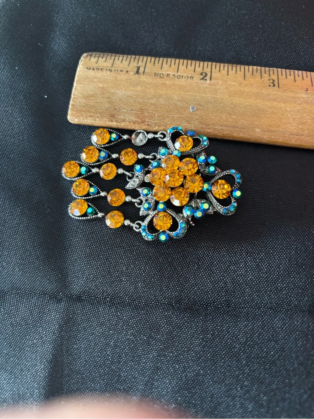 Amber Crystal Dangle Brooch - Women's Jewelry